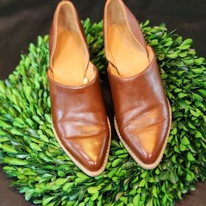 Universal Thread Brown Leather Slip On Booties
